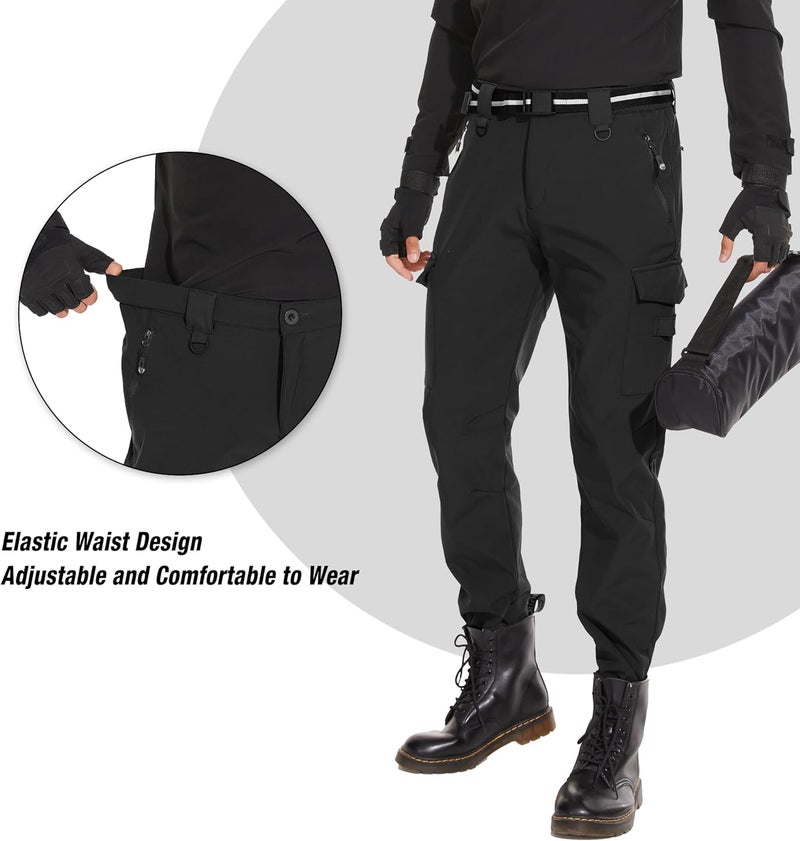 MOURCE Store Mens Fleece Lined Hiking Pants Waterproof - Insulated Outdoor Snow Ski Pants for Men - Image 3